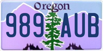 OR license plate 989AUB