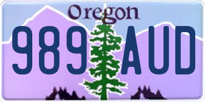 OR license plate 989AUD