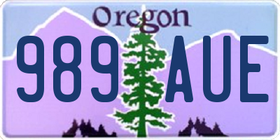 OR license plate 989AUE