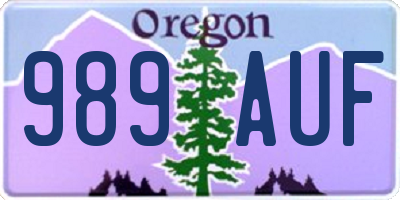 OR license plate 989AUF