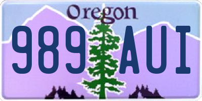 OR license plate 989AUI