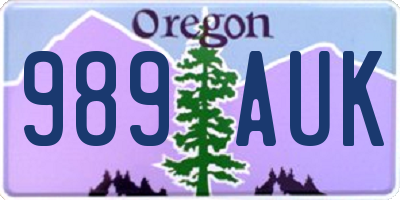 OR license plate 989AUK