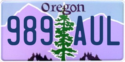 OR license plate 989AUL