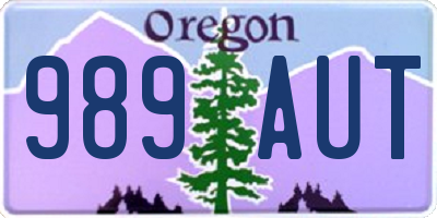 OR license plate 989AUT