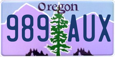 OR license plate 989AUX
