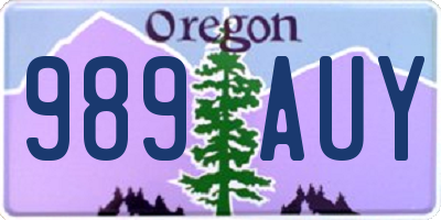 OR license plate 989AUY