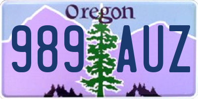 OR license plate 989AUZ