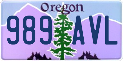 OR license plate 989AVL