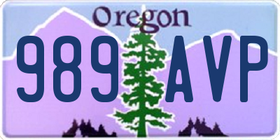 OR license plate 989AVP