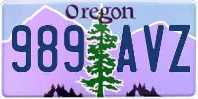 OR license plate 989AVZ
