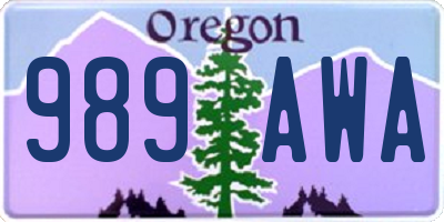 OR license plate 989AWA