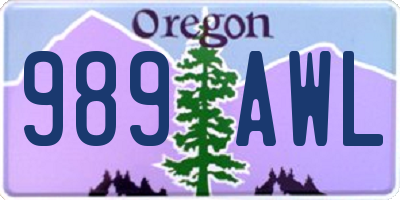 OR license plate 989AWL