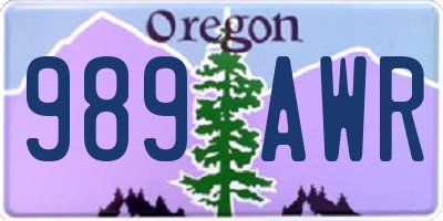 OR license plate 989AWR