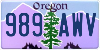 OR license plate 989AWV