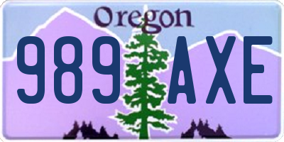 OR license plate 989AXE