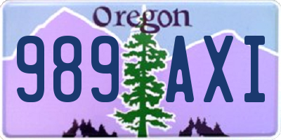 OR license plate 989AXI