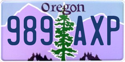 OR license plate 989AXP