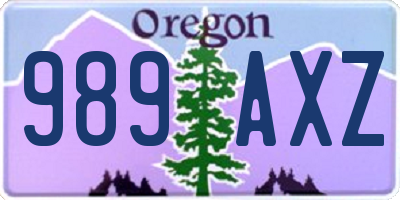OR license plate 989AXZ