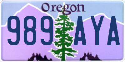 OR license plate 989AYA