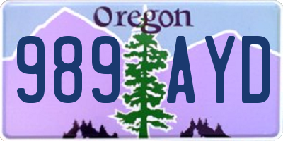 OR license plate 989AYD