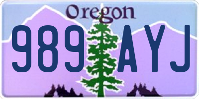 OR license plate 989AYJ