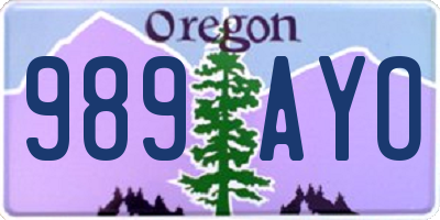 OR license plate 989AYO