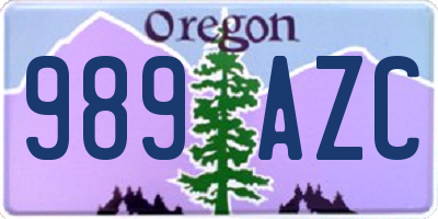 OR license plate 989AZC