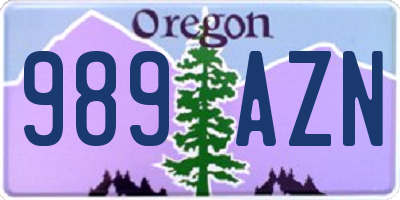 OR license plate 989AZN