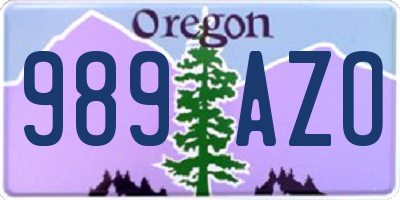 OR license plate 989AZO