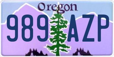 OR license plate 989AZP