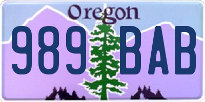 OR license plate 989BAB