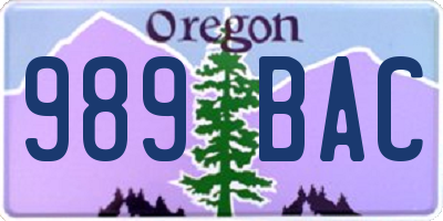 OR license plate 989BAC