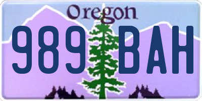 OR license plate 989BAH