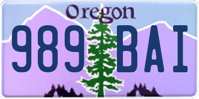OR license plate 989BAI