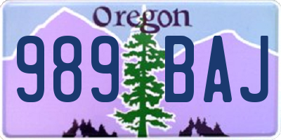 OR license plate 989BAJ