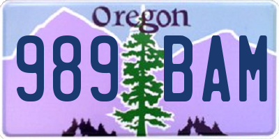 OR license plate 989BAM