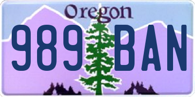 OR license plate 989BAN