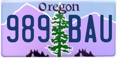 OR license plate 989BAU