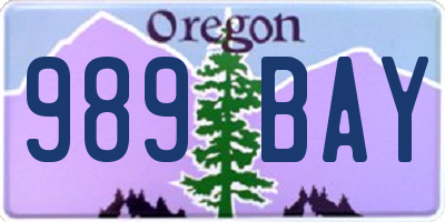 OR license plate 989BAY