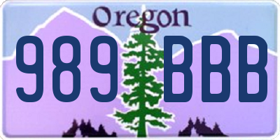 OR license plate 989BBB