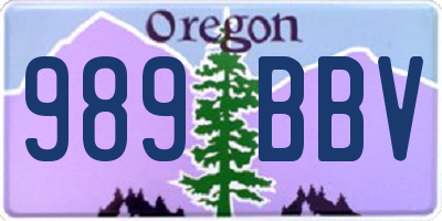OR license plate 989BBV