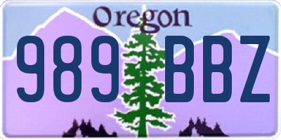 OR license plate 989BBZ