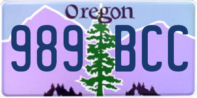 OR license plate 989BCC