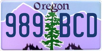 OR license plate 989BCD