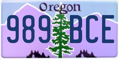 OR license plate 989BCE