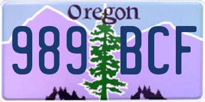 OR license plate 989BCF