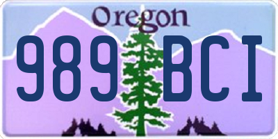 OR license plate 989BCI