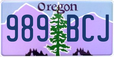 OR license plate 989BCJ