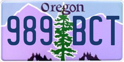 OR license plate 989BCT