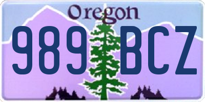 OR license plate 989BCZ